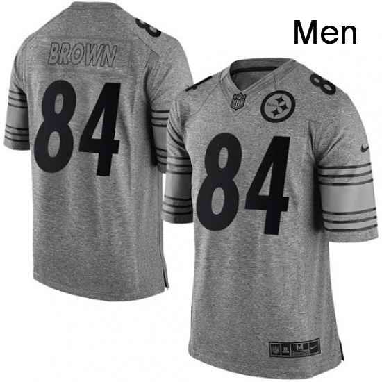 Mens Nike Pittsburgh Steelers 84 Antonio Brown Limited Gray Gridiron NFL Jersey